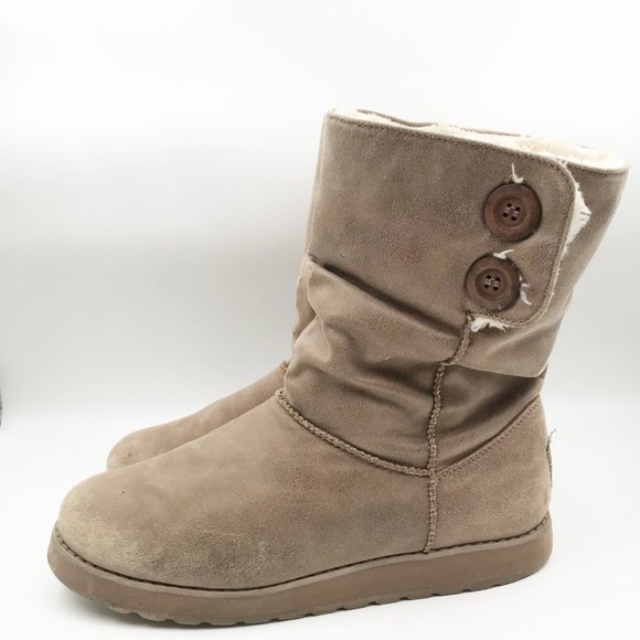 SKECHERS Keepsakes 2.0 Upland Natural Suede Fur Lined Winter Boots Womens 11 - Picture 3 of 14